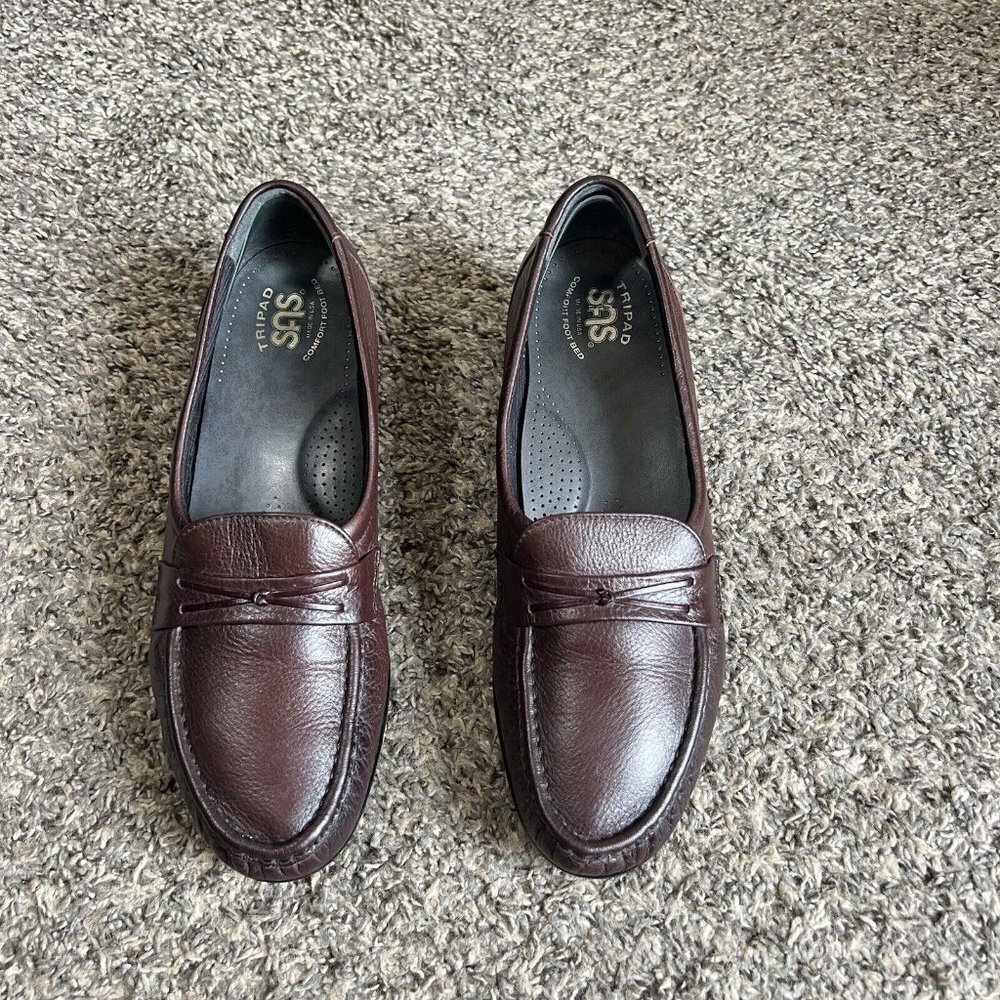 SAS Womens Size 10 M  Easier Loafer Brown Burgundy Casual Slip On Shoes Tripad